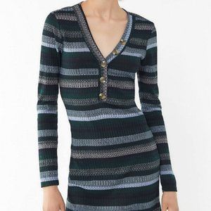 Urban Outfitters Striped Henley Mini Dress